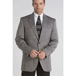 Circle S grey wool blazer Size 40 R Western Cowboy Classic USA Made Rockabilly